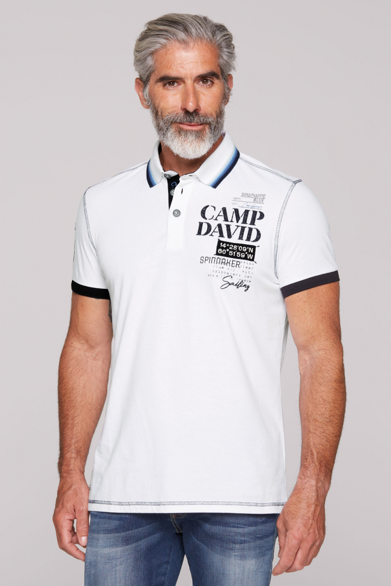 Poloshirt mit Logo-Applikationen opticwhite