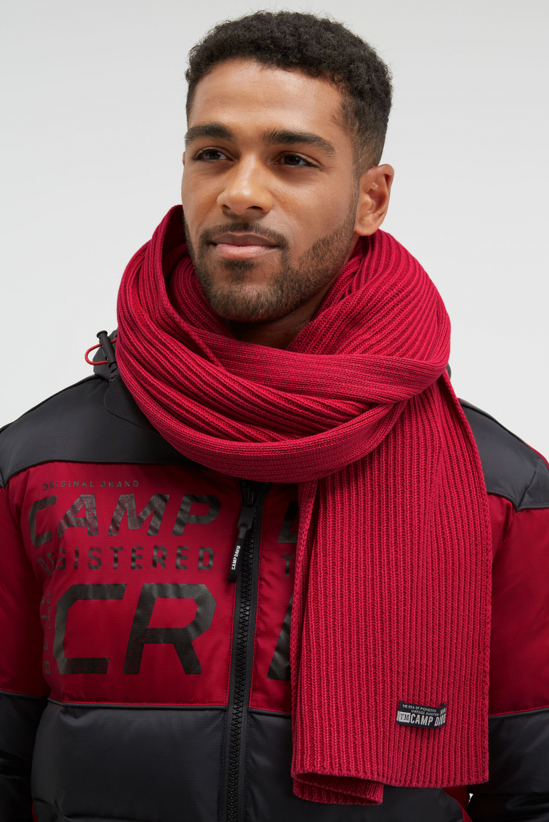 Rippstrickschal Stone Washed royal red