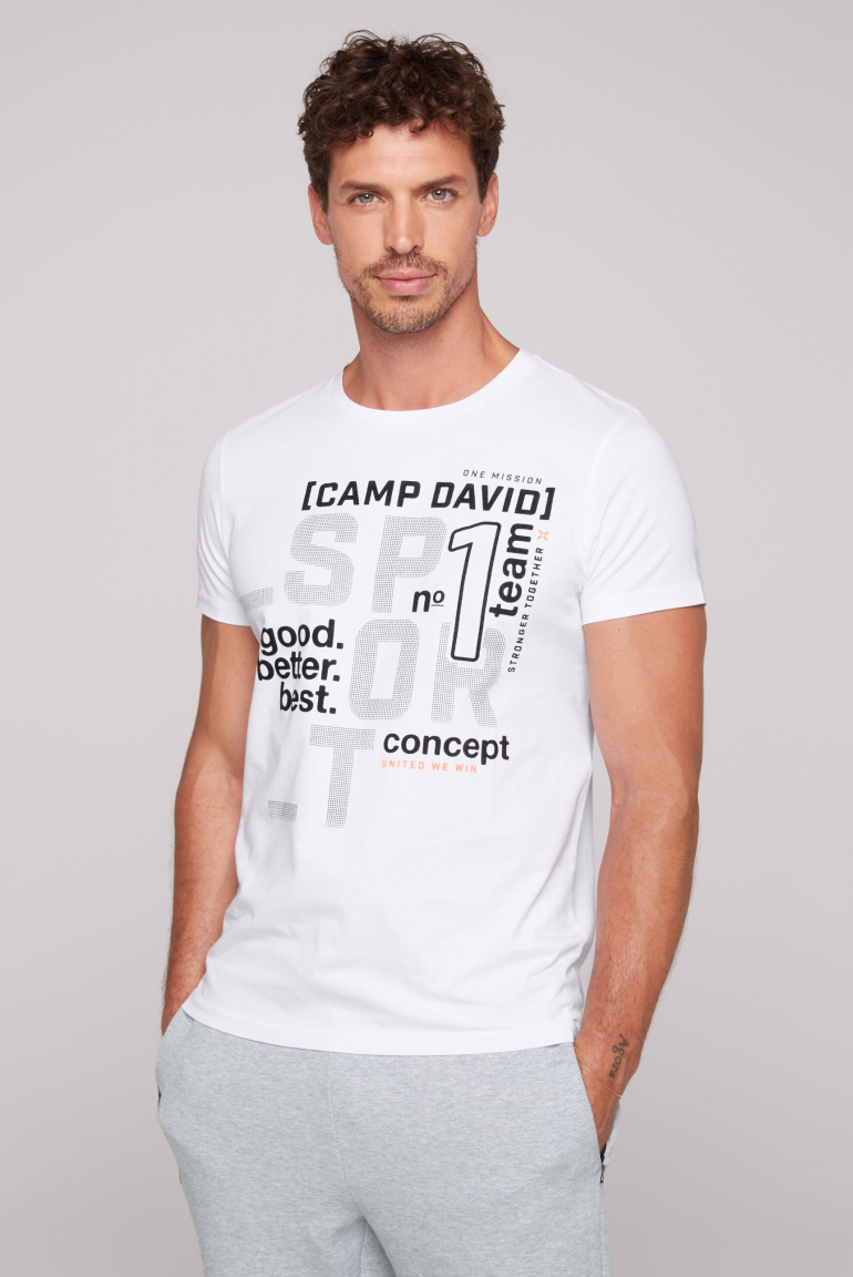 Rundhalsshirt mit Rubber Print opticwhite