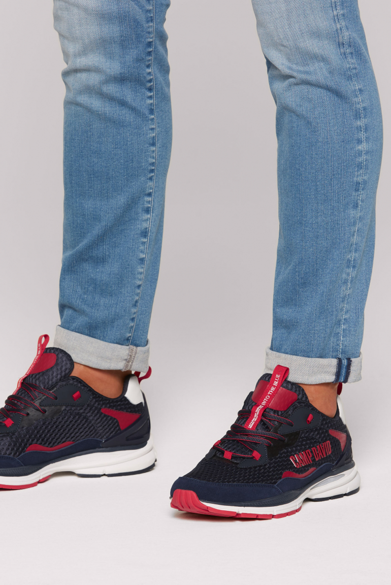 Running Sneaker mit Mesh-Struktur und Logo blue navy
