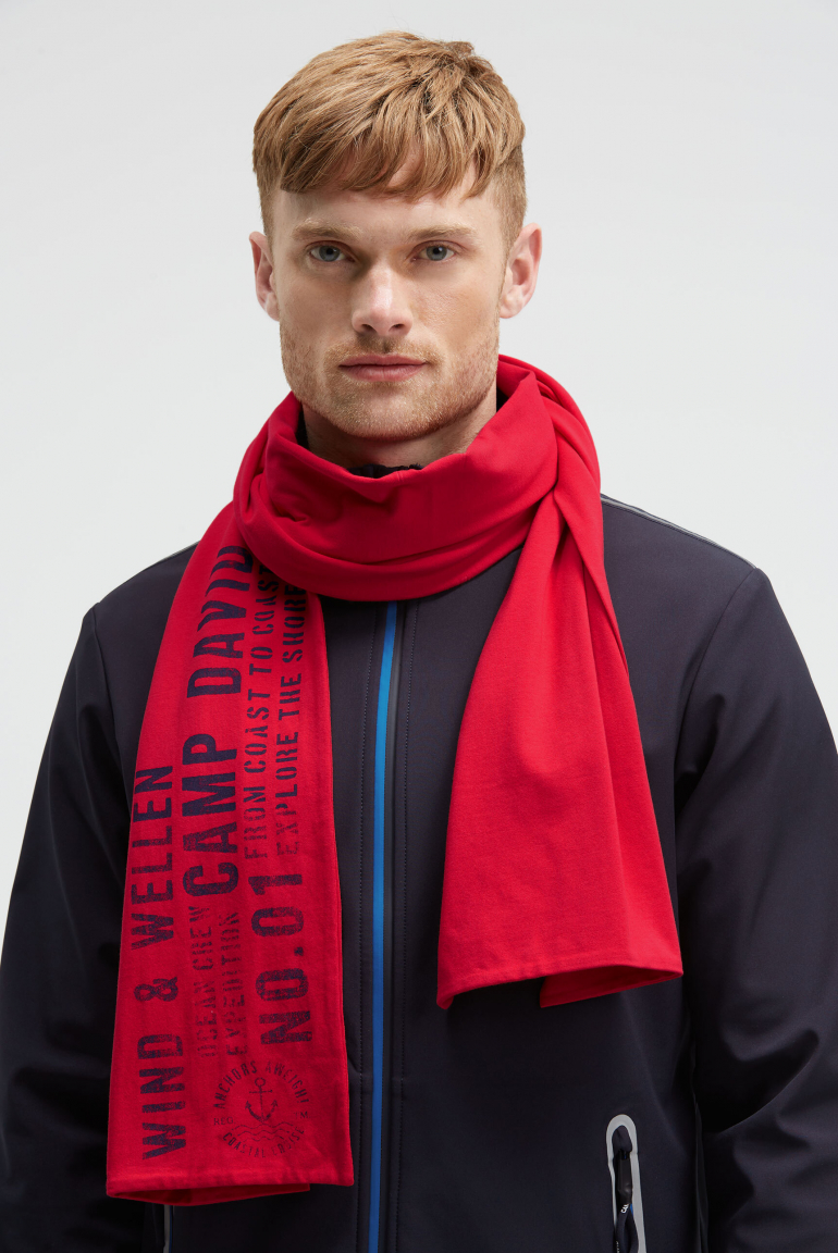 Schal aus Jersey mit Label Print