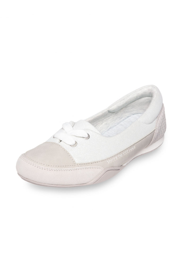 Sneaker Ballerina im Materialmix mit Glitter-Effekten white