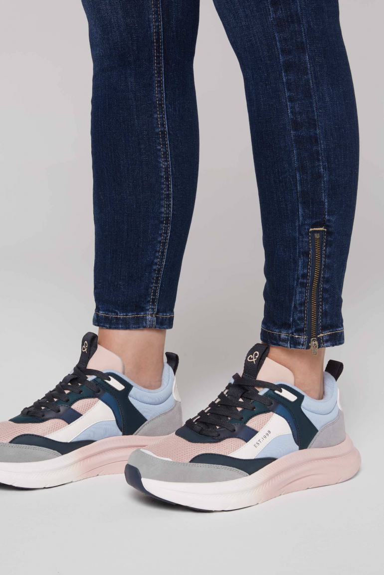 Sneaker im bunten Materialmix mit Dip-Dye-Sohle rose blush