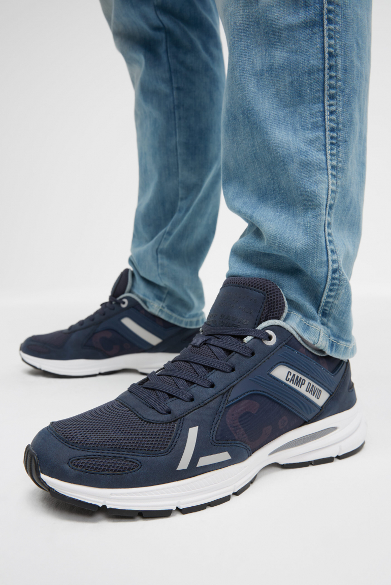 Sneaker mit Mesh- und Logo-Details blue navy