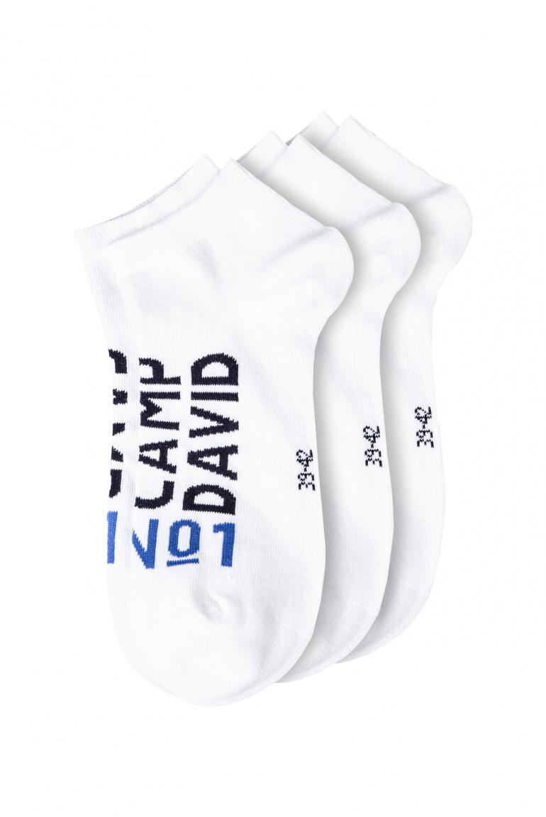 Sneakersocken mit Intarsia-Logo, 3er-Pack white