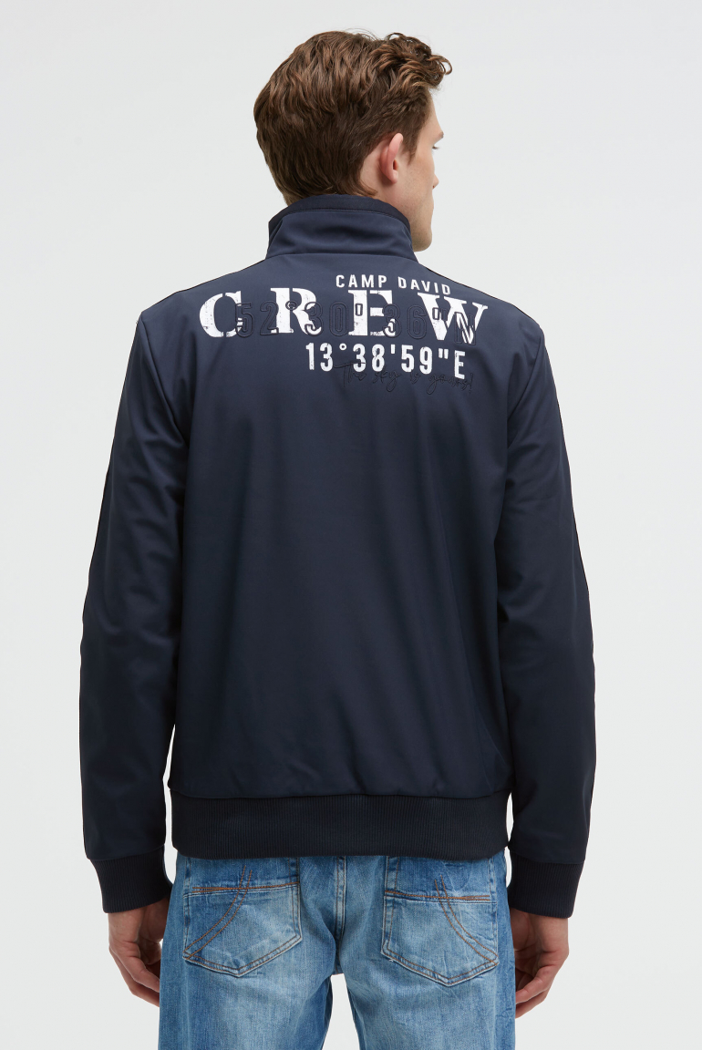 Softshell-Blouson mit Tapes und Artworks blue navy