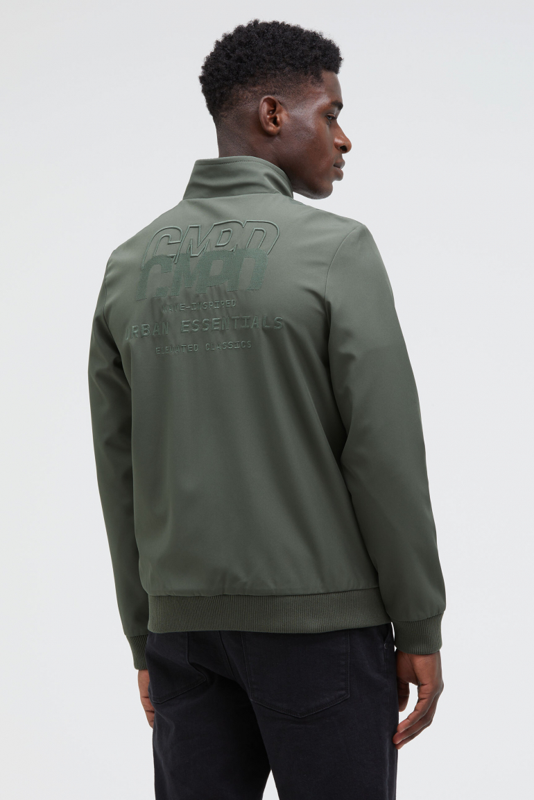 Softshell-Blouson mit tonaler Rücken-Stickerei castor green