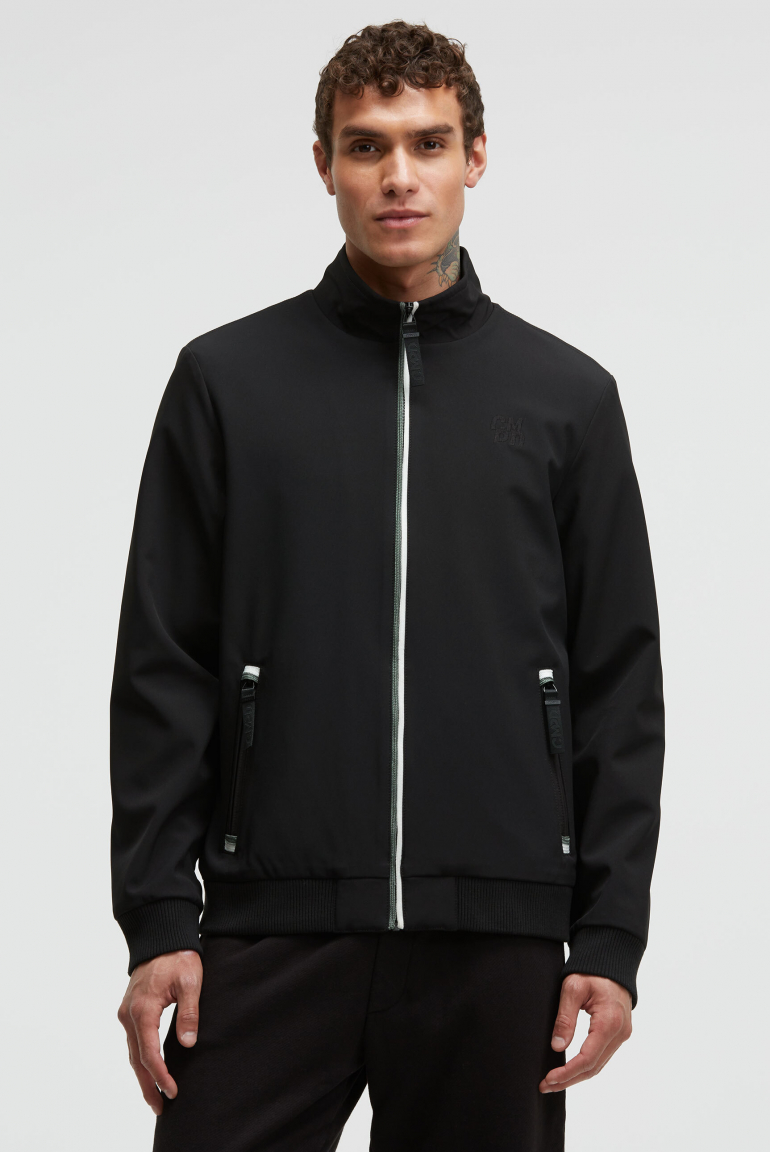 Softshell-Blouson mit tonaler Rücken-Stickerei black