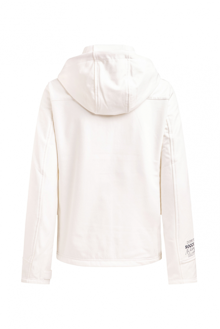 Softshelljacke mit Kapuze und Glossy Prints ivory
