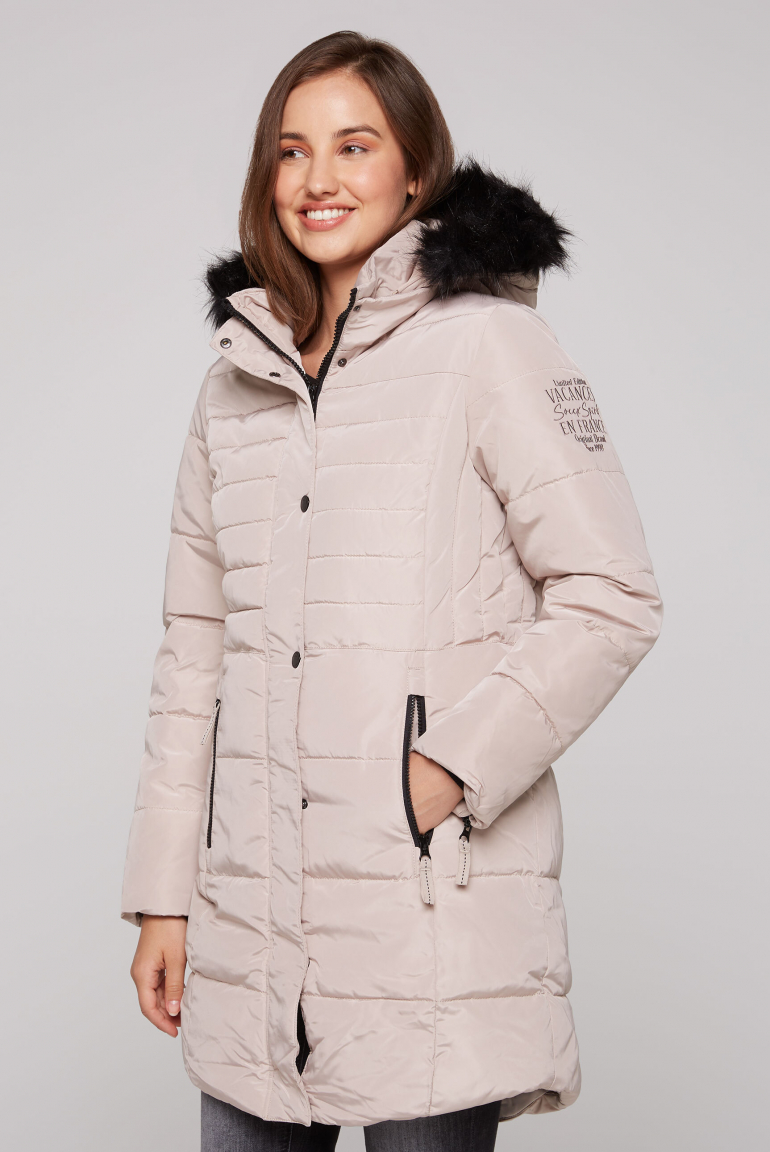 Fur Parka Damen Ã¼bergang Beige Parka Damen Winterjacken Von Soccx