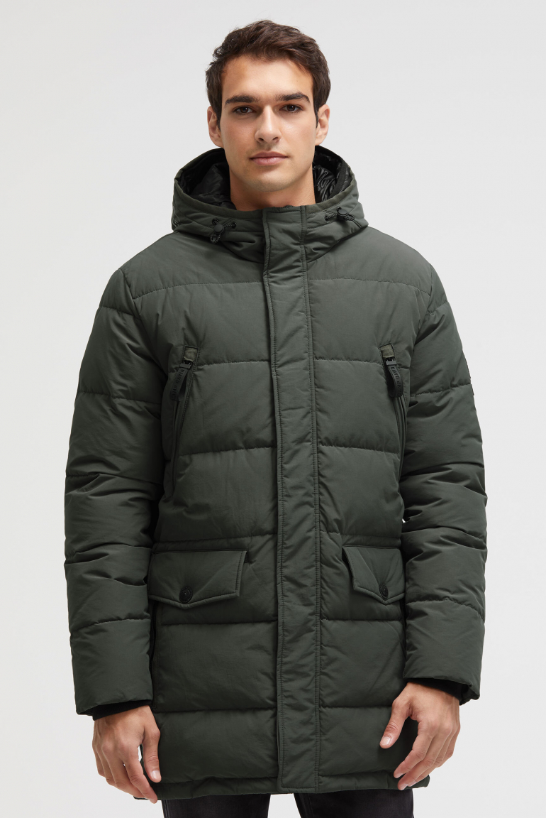 Stepp-Parka mit Kapuzen-Layering dark forest