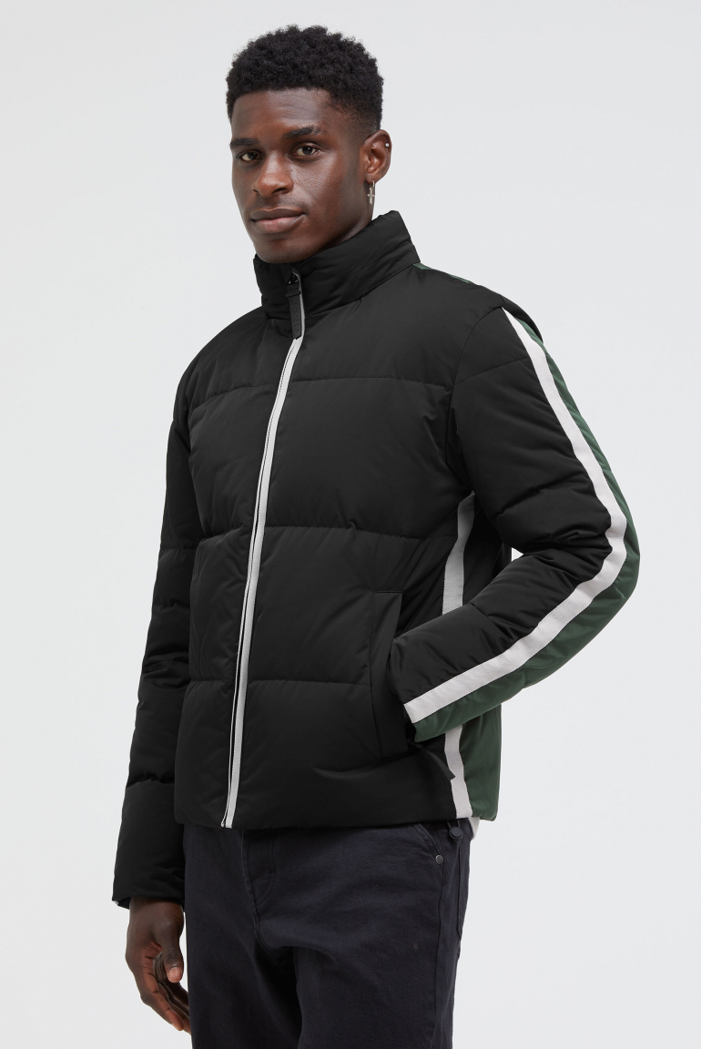Steppjacke mit Colour-Blocking und Kapuze black