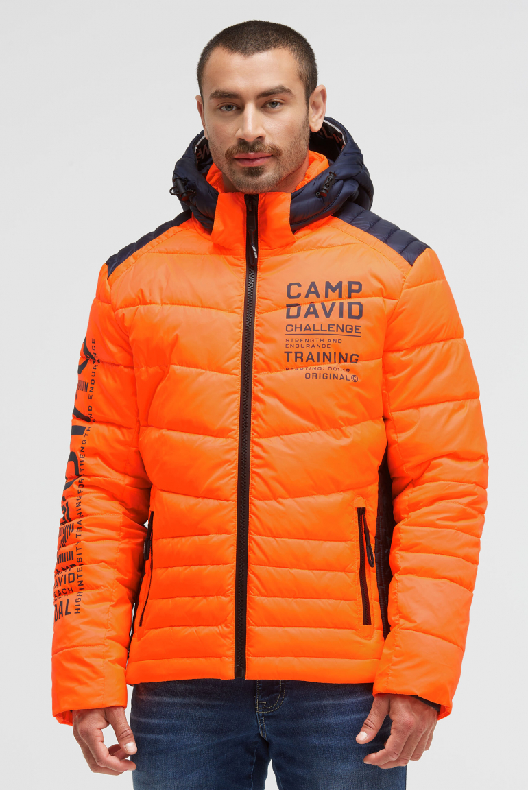 Steppjacke mit Colour-Details speed orange