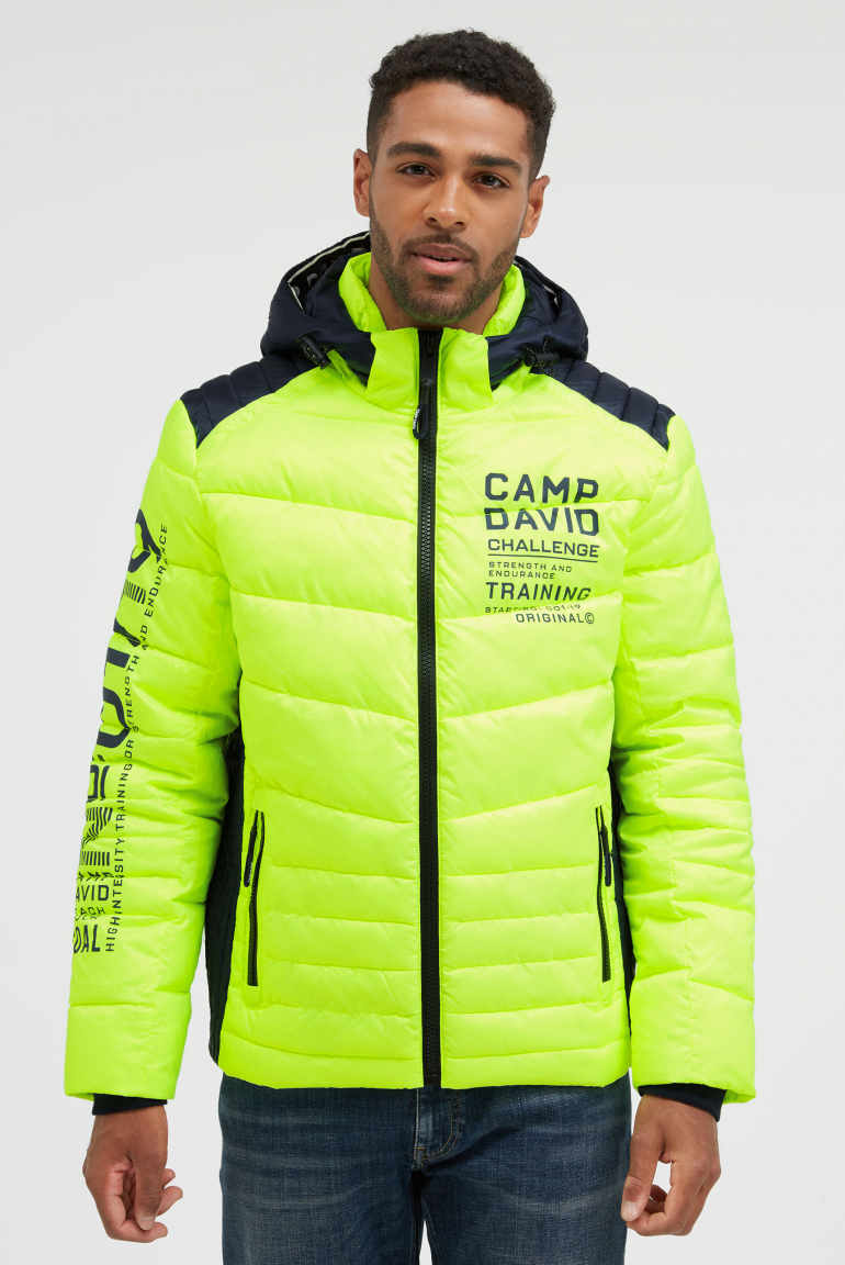 Steppjacke mit Colour-Details neon yellow