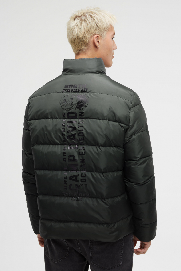 Steppjacke mit Dip-Dye-Effekt und Logo Prints dark forest