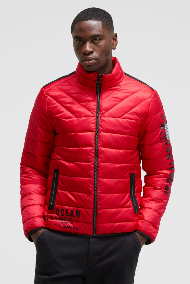 Steppjacke mit Logo Prints bright red
