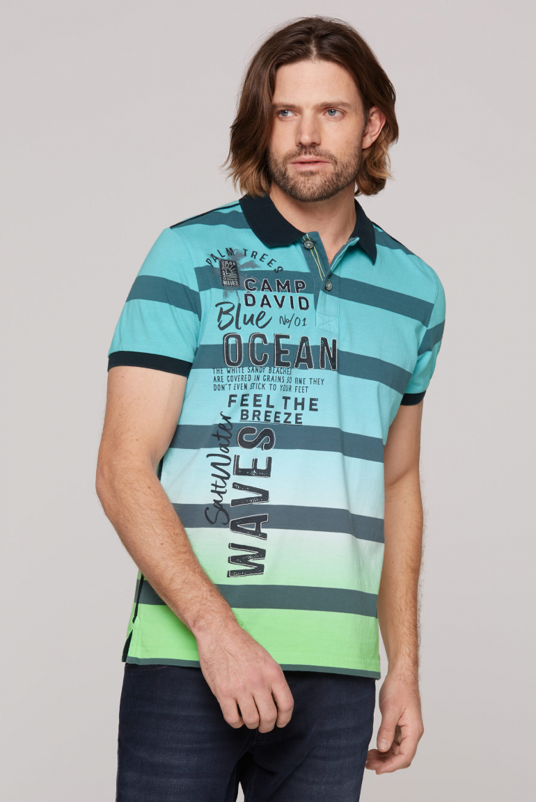 Streifen-Polo Dip Dye mit Logo Artworks fresh breeze