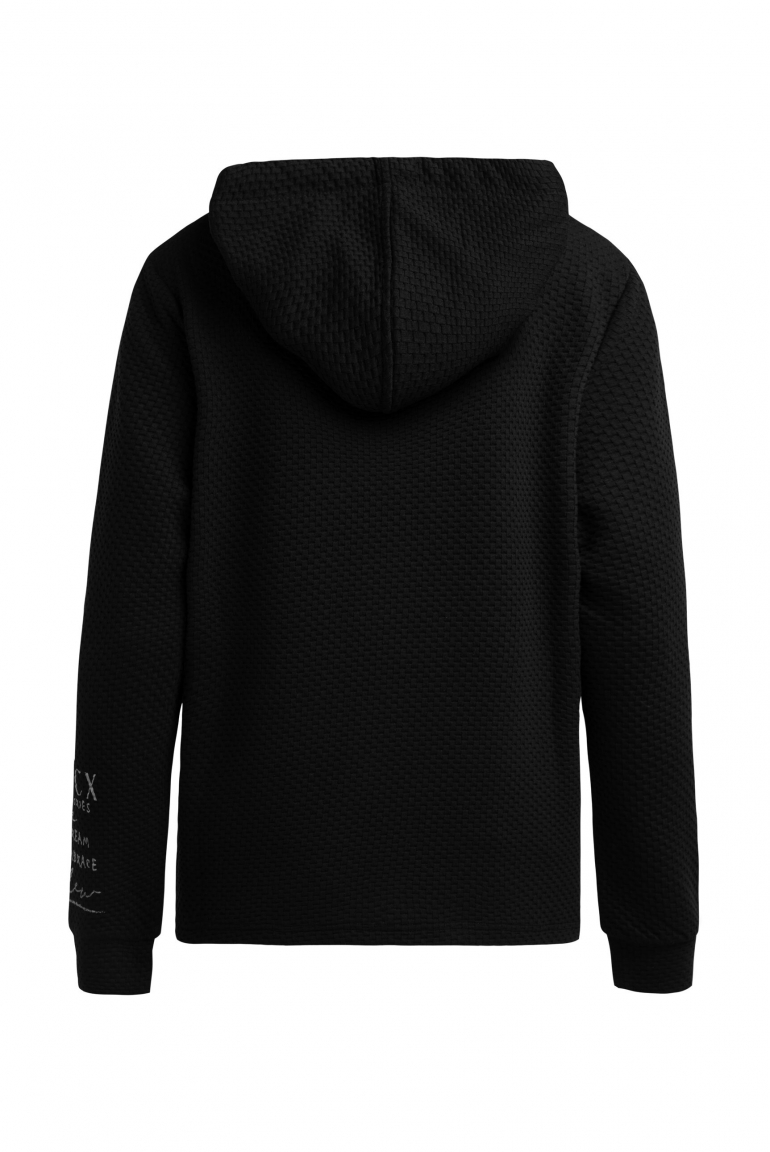 Strukturierter Hoodie mit Seitenschlitzen black