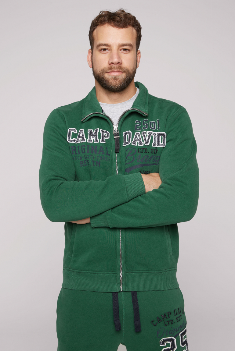 Sweatjacke mit Artwork im Retro-Style raw green