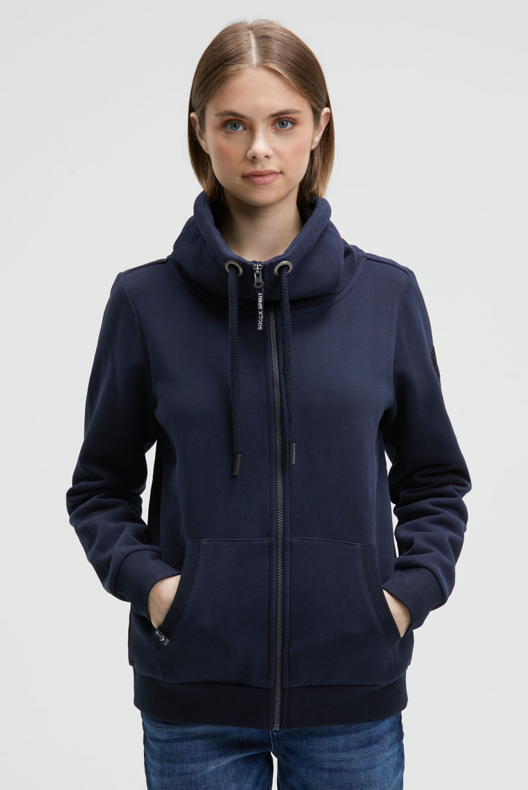 Sweatjacke mit hohem Kragen blue navy