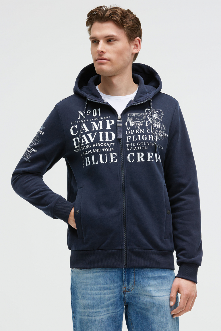 Sweatjacke mit Kapuze und Logo Artworks blue navy