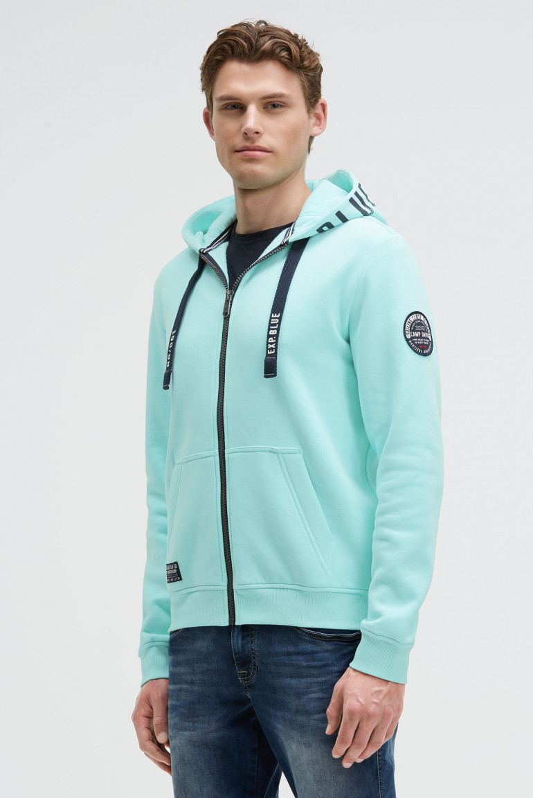Sweatjacke mit Kapuzen-Artwork new aqua