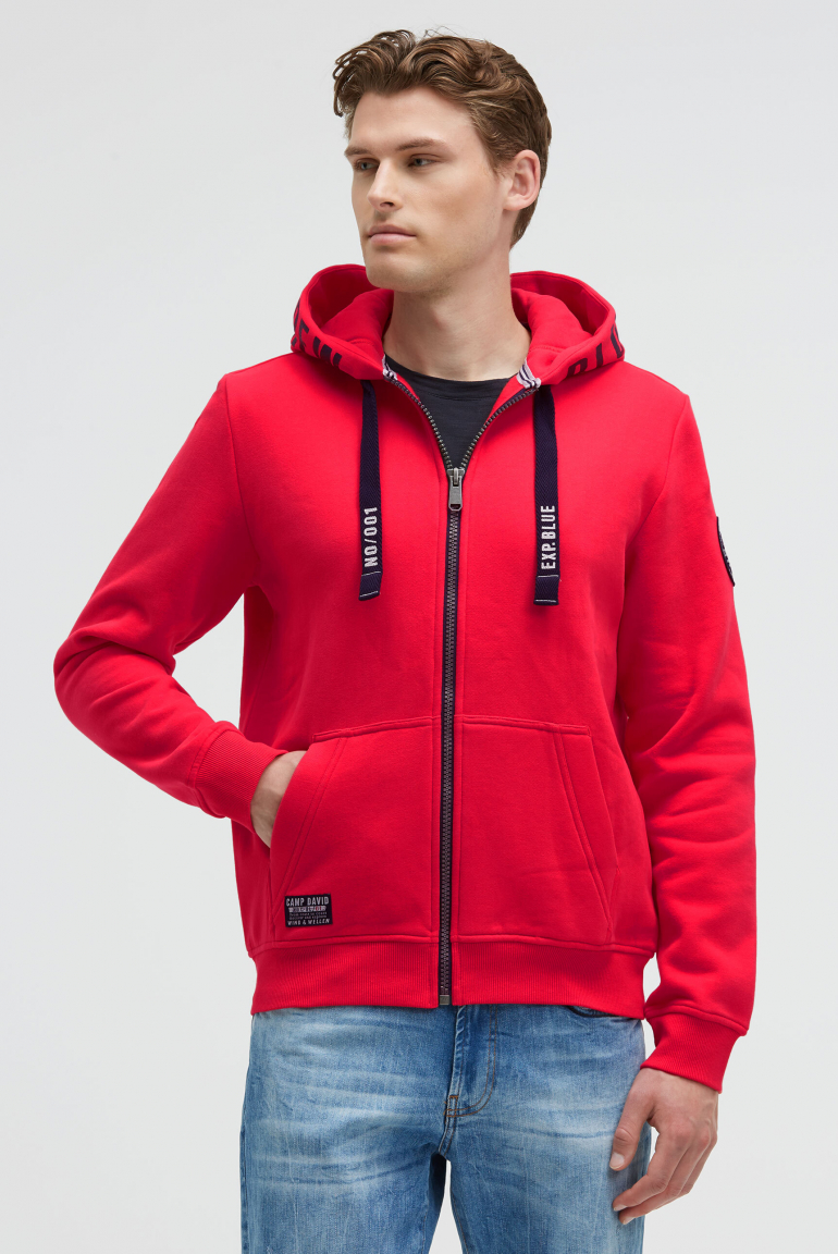 Sweatjacke mit Kapuzen-Artwork summer red