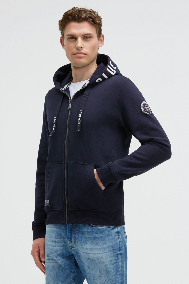 Sweatjacke mit Kapuzen-Artwork blue navy