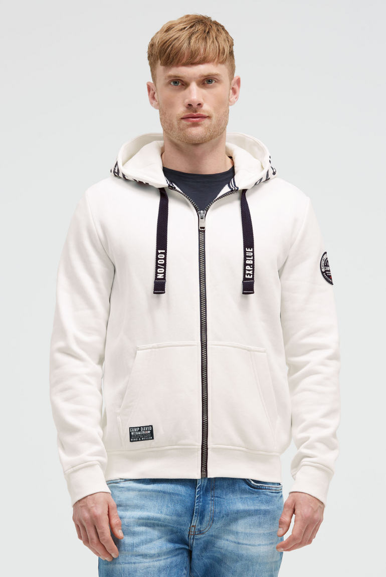 Sweatjacke mit Kapuzen-Artwork ivory