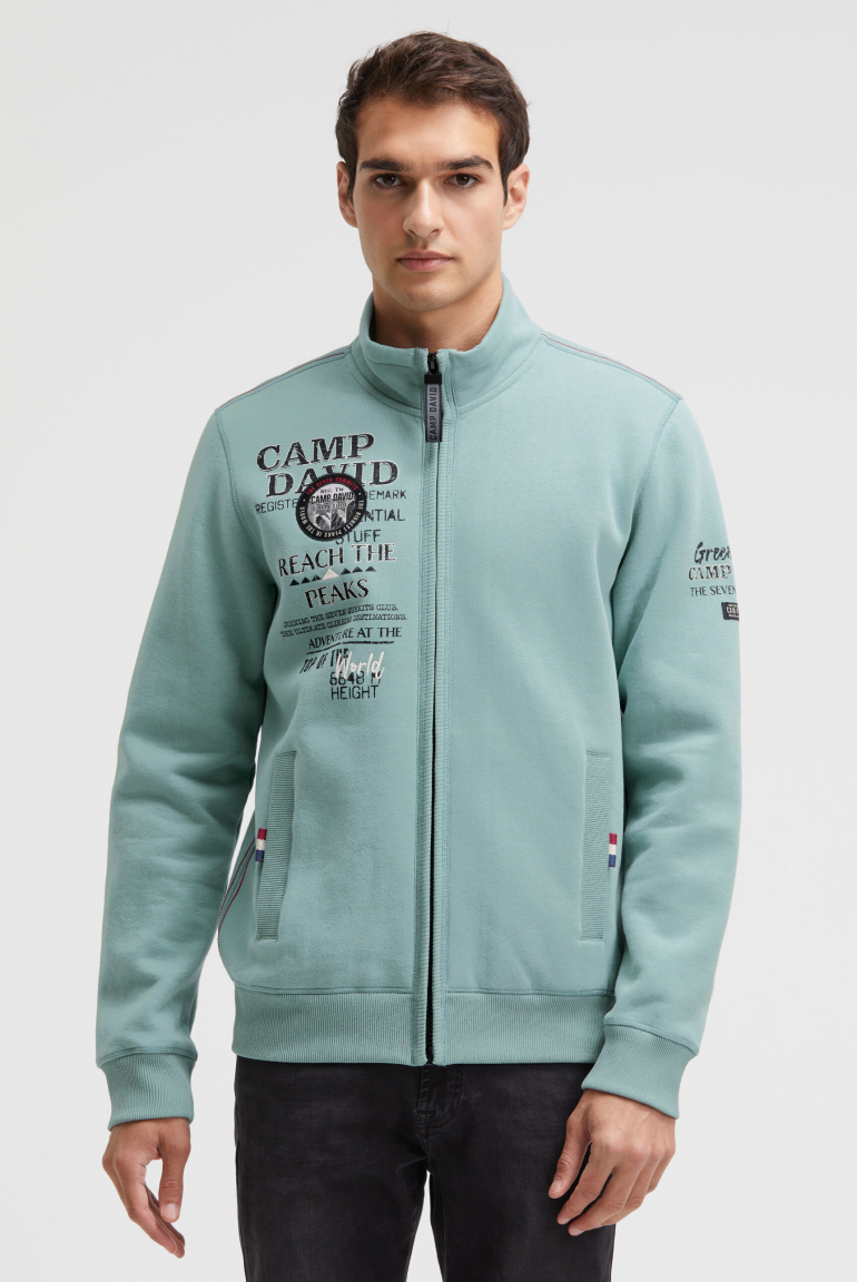 Sweatjacke mit Logo Prints, Stickereien und Patches smoke blue