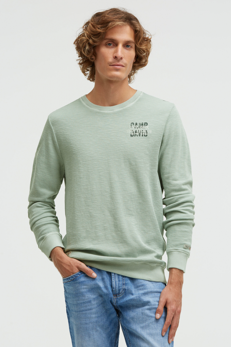 Sweatshirt aus Slub Interlock faded mint