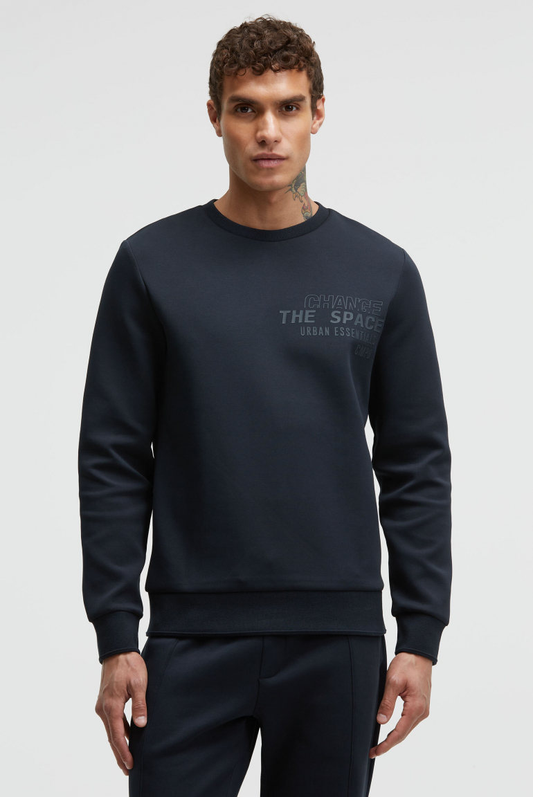 Sweatshirt in Scuba-Qualität mit Rubber Artwork true navy