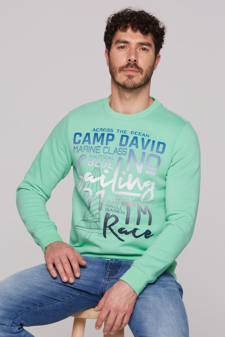 Sweatshirt mit Colour Gradient Puffprint mint leaf