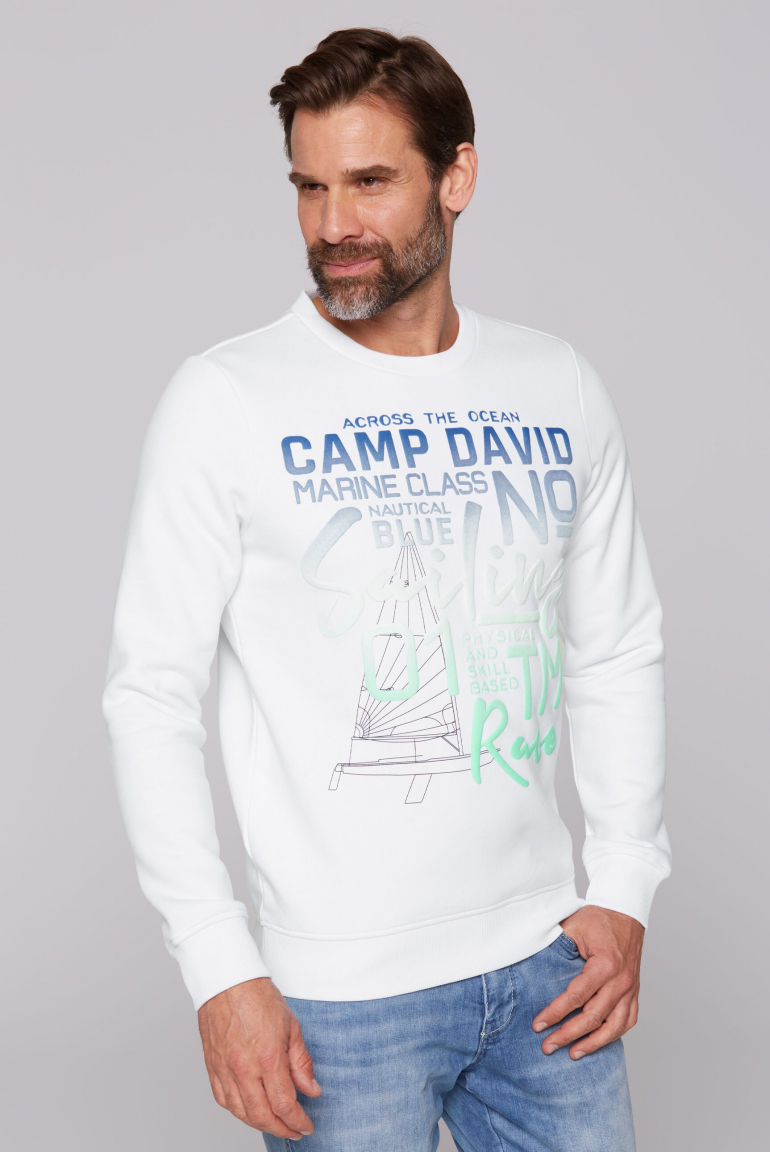 Sweatshirt mit Colour Gradient Puffprint opticwhite