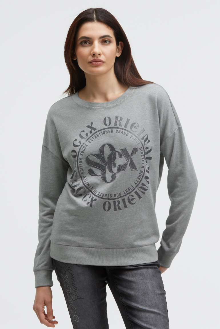 Sweatshirt mit Glitter Artwork smart grey