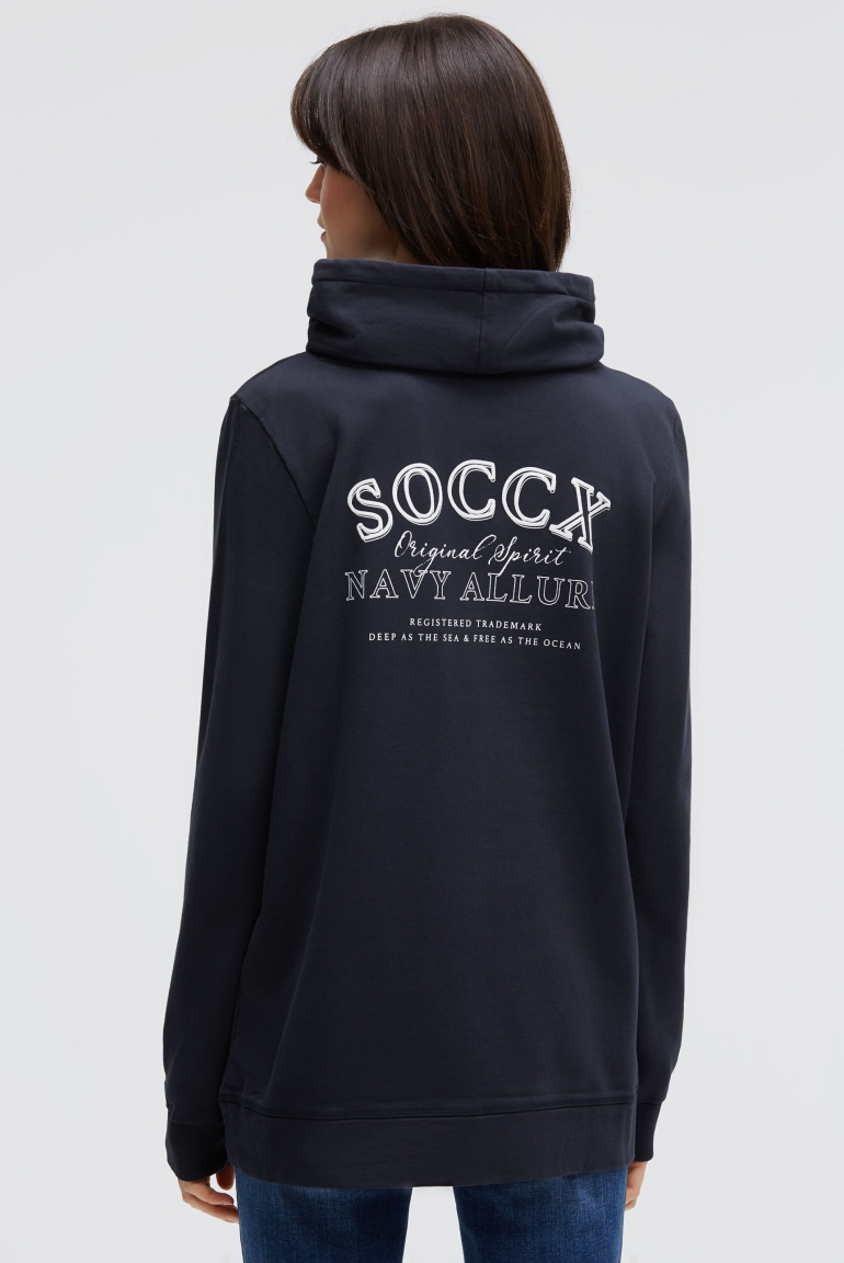 Sweatshirt mit hohem Kragen und Backprint