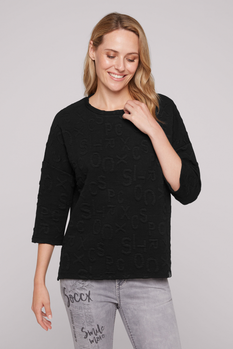 Sweatshirt mit Intarsia-Artwork black