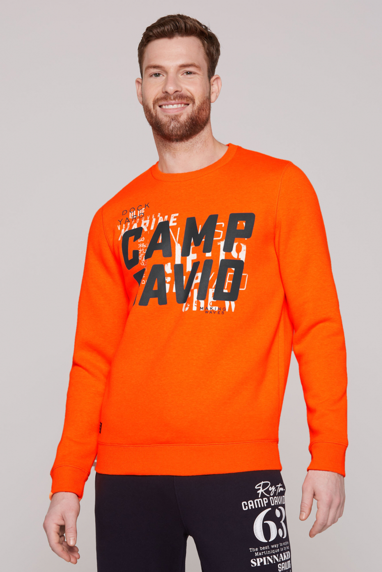 Sweatshirt mit Logo Print speed orange