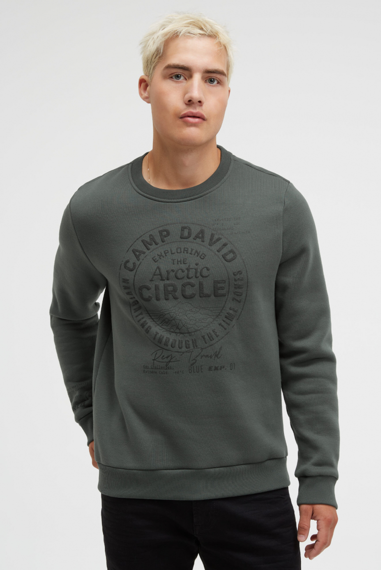 Sweatshirt mit Puffprint dark forest