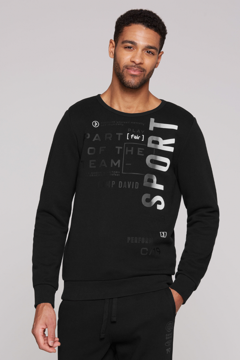 Sweatshirt mit reflektierendem Folienprint black