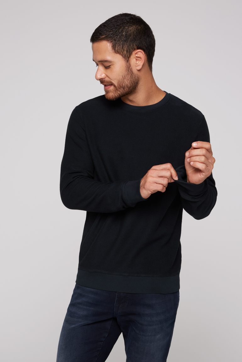 Sweatshirt Reversed mit Patch-Print blue navy