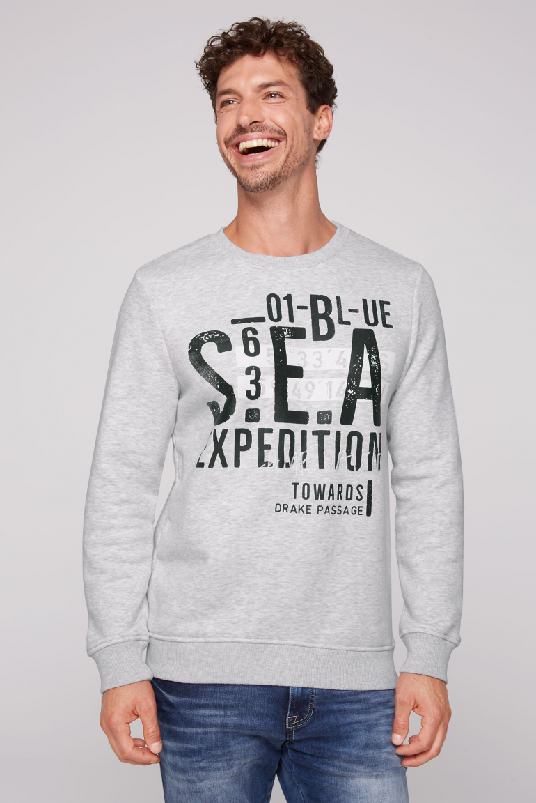Sweatshirts mit Label Prints und Stickereien light grey melange
