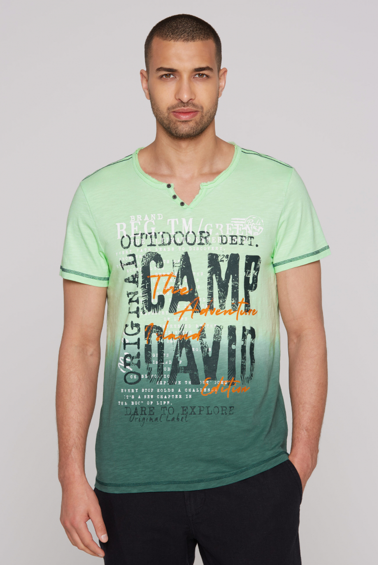 T-Shirt Dip Dye im Vintage Look green lemon/ evergreen