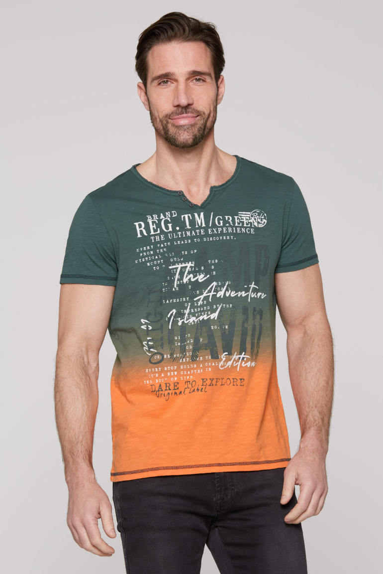 T-Shirt Dip Dye im Vintage Look evergreen/ sunstone