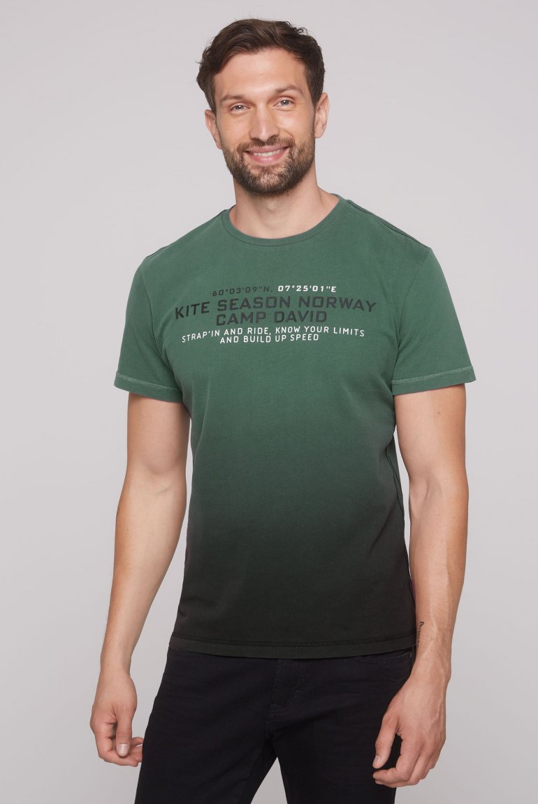T-Shirt Dip Dye mit Rücken-Print dark green