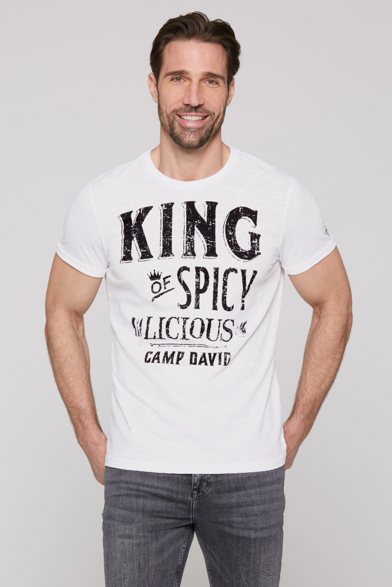 T-Shirt mit Label Print opticwhite