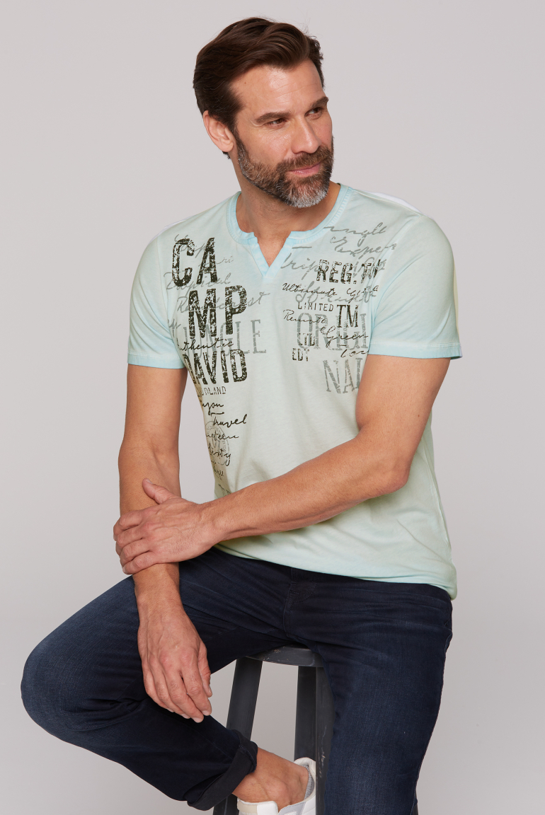 T-Shirt mit Label Prints im Used Look fresh breeze