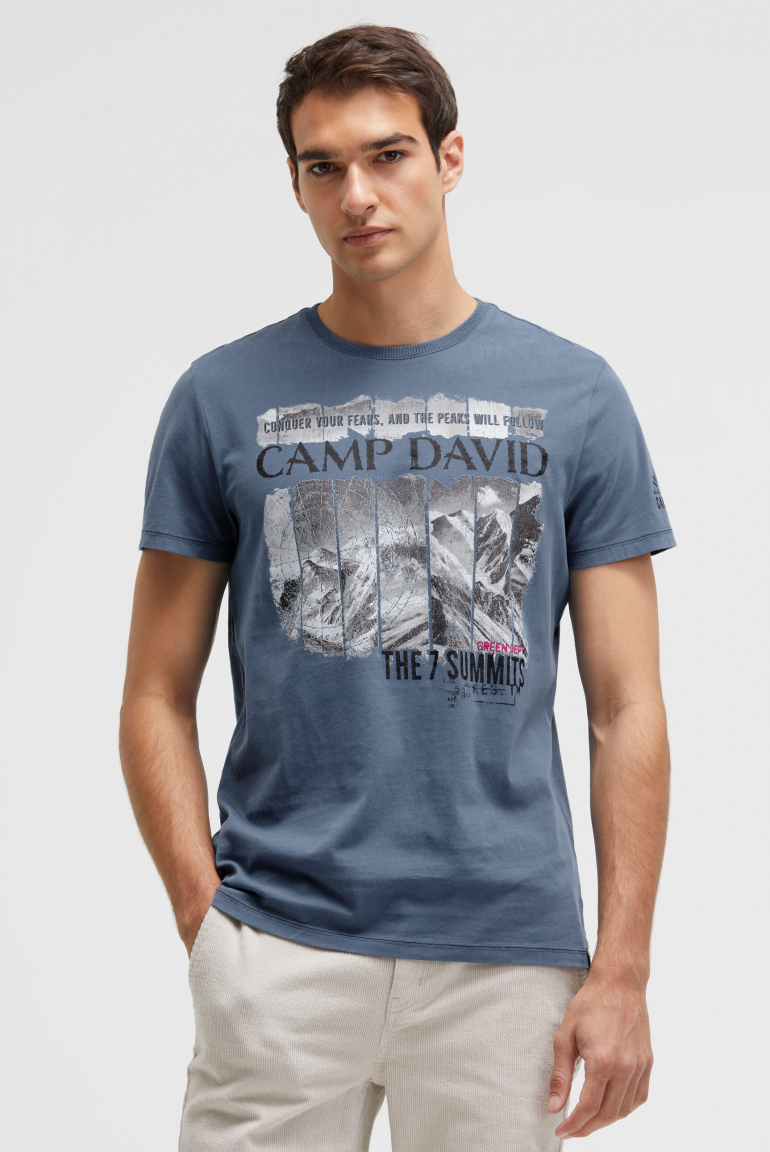 T-Shirt mit Photoprint vintage indigo