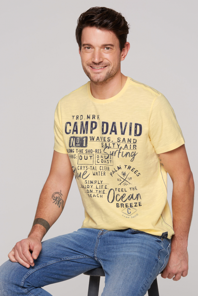 T-Shirt mit Prints im Used Look sun