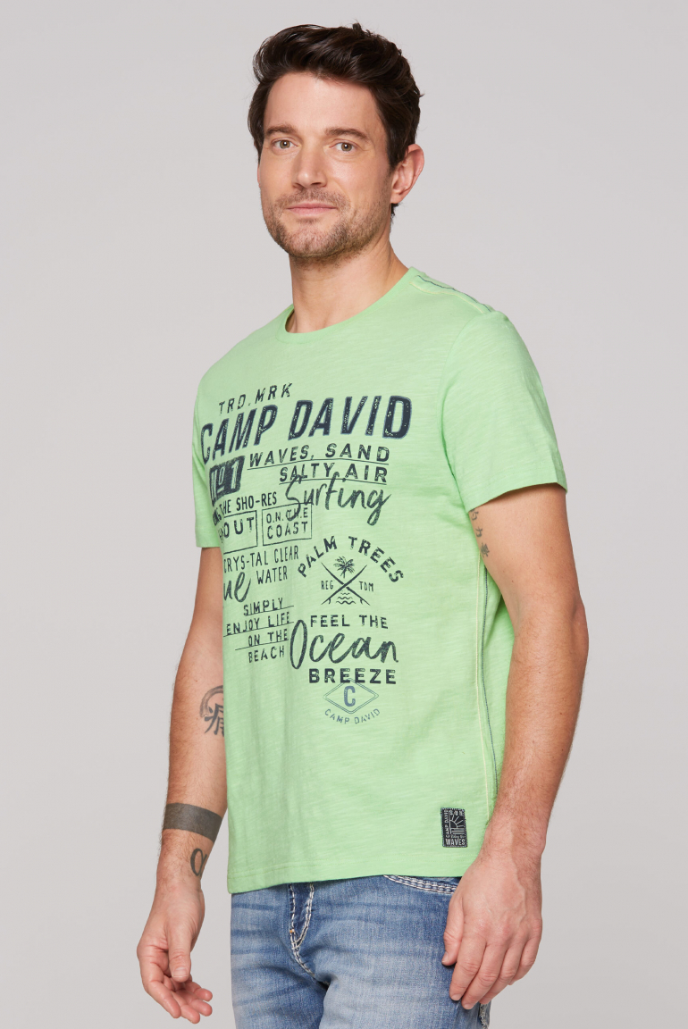 T-Shirt mit Prints im Used Look kiwi green